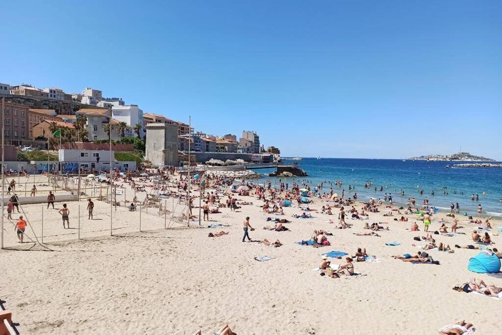 Catalans-Air-Conditioned, Balcony 2 Min Walk Catalans Beach Marseille Bagian luar foto